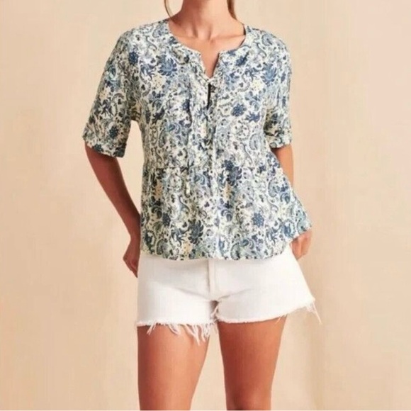 Faherty Tops - Faherty Womens Salinas flowy top 100% linen XL